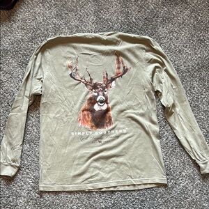 Simply Southern Green Long Sleeve Tee with Deer Graphic